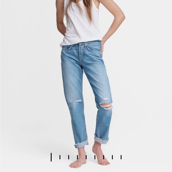 Rag & Bone Rosa Mid-Rise Boyfriend in Harper Jean - Picture 2 of 9